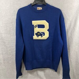 Vintage University of Buffalo Letterman Sweater Wool With Flaws